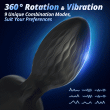 Load image into Gallery viewer, LED Light 360° Rotation &amp; Vibration Remote Control Anal Plug For Solo or Couple