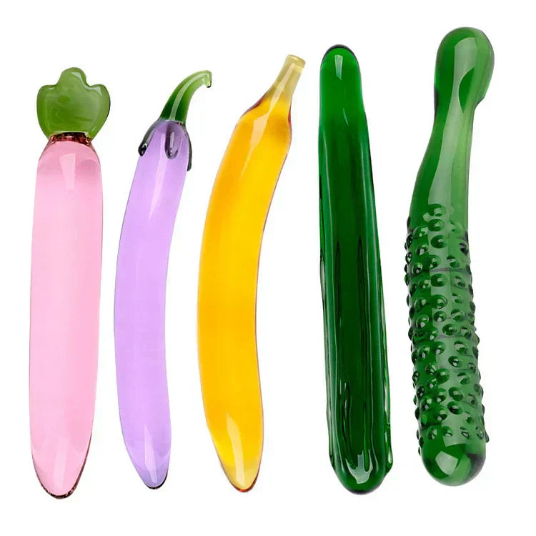 Glass Fruit Penis Female  Masturbator Anal Plug