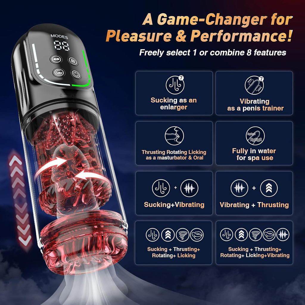 5-in-1 Automatic Thrusting & Sucking Male Masturbator