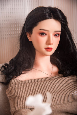 US Stock - RIDMII 163cm Unique Design Muncey Asian Medium Boobs Sex Doll Silicone Head TPE Body Long Black Hair Love Doll