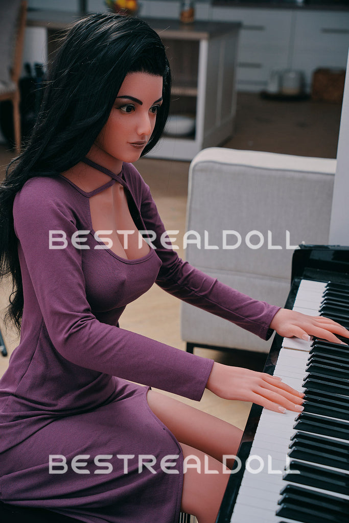 US Stock - RIDMII Unique Design Alisa 166cm Silicone Head Love Doll TPE Body Small Boobs Sex Doll