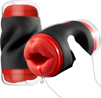 9 modes of male electric masturbator: licking, sucking, vibration, oral sex, transparent pocket-style vagina, couple's sex toy